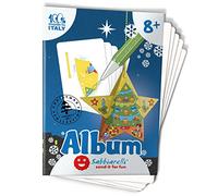 Sabbiarelli Sand-it For Fun - Album Stella di Natale 3D: 5 Fogli Adesivi A5 per Creare un Addobbo Tridimensionale da Colorare con Sabbia Colorata (NON INCLUSA) - Lavoretti di Natale Bambini 8+