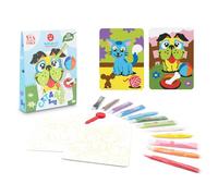 Sabbiarelli Sand-it For Fun - Bag Cat&Dog, Mini-set Creativo di Sand Art per Bambini 5+: 12 Bustine di Sabbia Colorata e 2 Fogli Adesivi A6 con Disegni di Cane e Gatto - Lavoretti Manuali, Regalino