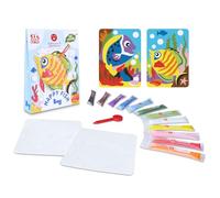 Sabbiarelli Sand-it For Fun - Bag Happy Fish - Mini Set Lavoretti Creativi: Colora con la Sabbia i Pesci, 12 Bustine di Sabbia Colorata, Pregrafismo e Attività Manuale, Regalino 5+