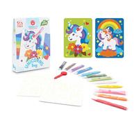 Sabbiarelli Sand-it For Fun - Bag Unicorns, Mini-set Creativo di Sand Art per Bambini 5+: 12 Bustine di Sabbia Colorata e 2 Fogli Adesivi A6 con Disegni di Unicorni - Lavoretti Manuali, Idea Regalo