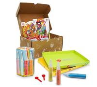 Sabbiarelli Sand-it For Fun - Box Dino & Dragons 5+ | Kit di Sand Art 100% Made in Italy con Sabbia Colorata, Disegni Adesivi e Accessori | Idea Regalo di Compleanno per Bambini 5-12 anni