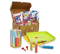 Sabbiarelli Sand-it For Fun - Box Mondi Fantastici, Set Creativo per Bambini 5+: 15 Fogli Adesivi e 12 Penne di Sabbia Colorata, Unicorni Sirene e Magia, Regalo Compleanno Feste Pigiama Party