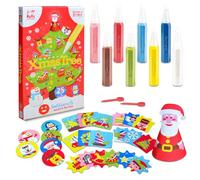 Sabbiarelli Sand-it For Fun - Kit Christmas Tree 3-99 | Kit di Sand Art 100% Made in Italy con Sabbia Colorata, Disegni Adesivi e Accessori | Crea i tuoi Addobbi di Natale | Calendario dell'Avvento