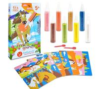Sabbiarelli Sand-it For Fun - Kit Free Spirits, Set Creativo di Sand Art per Bambini 5+: 8 Penne di Sabbia Colorata e 7 Fogli Adesivi A5 con 11 Disegni di Cavalli - Lavoretti Artistici, Idea Regalo