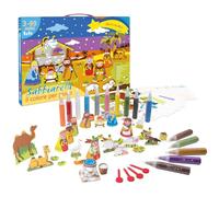 Sabbiarelli Sand-it For Fun - Kit Maxi Presepe 3D Nativity, Set Creativo di Natale con Sabbia Colorata, Crea e Colora il Presepe Fai da Te, Attività Manuale, Idea Regalo Bambini e Famiglia