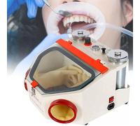 Sabbiatrice fine a doppia penna, 2 penne + 2 serbatoi, sabbiatrice for laboratorio odontotecnico, luce LED e ampia finestra di visualizzazione, con controllo a pedale