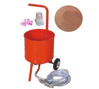 Sabbiatrice Mobile Su Rotelle 31,50L 23kg + Zaino 20kg Abrasiva Garnet Mesh