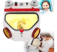 Sabbiatrice per Laboratorio Odontotecnico a Doppia Penna, 2 Penne + 2 Serbatoi, Sabbiatrice per Laboratorio Odontotecnico con Luce Led, con Controllo Pedale e Ampia Finestra di Visualizzazione
