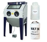Sabbiatrice SOGI S-100 + 25 kg corindone GRA-36 + 25 kg microsfere vetro