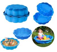 Sabbiera con Coperchio Piscina per Bambini Set 2 Pezzi Gioco Giardino Spiaggia