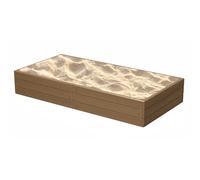 Sabbiera in plastica, da giardino, in finta legno, 149 x 75,5 x 25 cm, giocattolo per attività all'aperto, per bambini, fai da te, colore marrone, facile da montare, perfetta per la primavera e