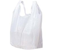 Sabco - Sacchetti per la spesa in plastica resistenti, bianchi, con manici, dimensioni: 33 x 48 x 58 cm, confezione da 80 pezzi, ideali per la spesa, l'asporto e il congelatore