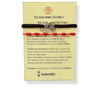 SabelAX - Bracciale 7 nodi rosso - Bracciale Mano di Fatima Occhio Turco - Bracciale Filo Rosso - Amuleto Male Occhio - Amuleti di Buona Fortuna - Per Donna, Uomo, Coppie - Kabbalah
