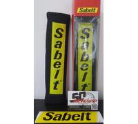 SABELT COPPIA CUSCINETTI CINTURE IMBOTTITURE TESSUTO UNIVERSALE AUTO NERO BLACK