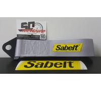 SABELT GANCIO TRAINO RACING TUNING STOFFA NASTRO LACCIO ACCIAIO AUTO GRIGIO GREY
