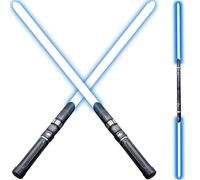 Saberforms Confezione da 2 spade laser 2 in 1 con 12 colori RGB, 16 caratteri sonori e controllo del movimento, spada laser Force FX con manico retrò resistente alle intemperie e lama sostituibile per