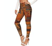 SABFWF African Textile Patchwork Print Leggings da donna per allenamento, morbidi leggings a compressione per le donne, Nero , XXL