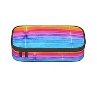 SABFWF Arcobaleno colorato stampa a righe versatile astuccio astuccio grande capacità organizzatore matita caso ufficio uso matita sacchetto, Nero , Taglia unica, Custodia per chiave
