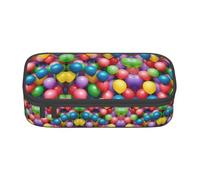 SABFWF Astuccio multifunzione con stampa di palloncini colorati e cielo blu, perfetto per studenti, professionisti e viaggiatori, Nero , Taglia unica, Astuccio per trucchi