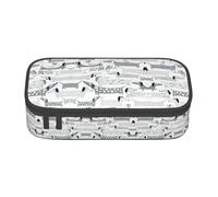 SABFWF Astuccio multifunzione con stampa di un simpatico bassotto, perfetto per studenti, professionisti e viaggiatori, Nero , Taglia unica, Astuccio per trucchi