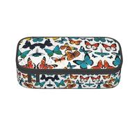 SABFWF Astuccio versatile con stampa a farfalla colorata, grande capacità, organizer per ufficio, astuccio per matite, Nero , Taglia unica, Custodia per chiave