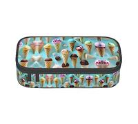 SABFWF Astuccio versatile con stampa di coni gelato, grande capacità, organizer per ufficio, astuccio per matite, Nero , Taglia unica, Custodia per chiave