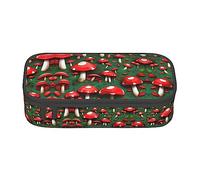 SABFWF Astuccio versatile con stampa di funghi con cappuccio rosso, grande capacità, organizer per ufficio, astuccio per matite, Nero , Taglia unica, Custodia per chiave