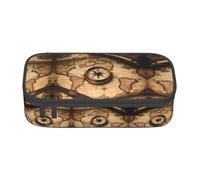 SABFWF Astuccio versatile con stampa di mappe del mondo e bussola e vecchie mappe del mondo, grande capacità, organizer per ufficio, astuccio per matite, Nero , Taglia unica, Custodia per chiave
