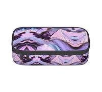 SABFWF Astuccio versatile con stampa di marmo colorato pastello rosso blu viola astuccio portapenne grande capacità organizzatore astuccio per ufficio astuccio astuccio, Nero , Taglia unica, Custodia