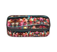 SABFWF Astuccio versatile con stampa gelato, grande capacità, organizer per ufficio, astuccio per matite, Nero , Taglia unica, Custodia per chiave