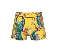 SABFWF Bella stampa di pavone confortevole biancheria intima da uomo, boxer versatile, scelta perfetta per la moda degli uomini, Nero , S