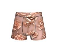 SABFWF Biancheria intima comoda da uomo con stampa in oro rosa, boxer versatili, scelta perfetta per la moda degli uomini, Nero , 4XL