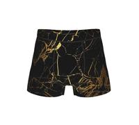 SABFWF Biancheria intima da uomo comoda con stampa in marmo nero oro, boxer versatili, scelta perfetta per la moda degli uomini, Nero , L