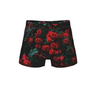 SABFWF Biancheria intima da uomo comoda con stampa rosa rossa e nera, boxer versatili, scelta perfetta per la moda degli uomini, Nero , 4XL