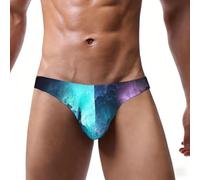 SABFWF Biancheria intima degli uomini degli slip del bikini degli uomini | Intimo da uomo elasticizzato con stampa 3d dello spazio dell'universo grafico con il sacchetto di U per l'estate di viaggio