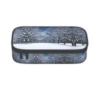 SABFWF Custodia multifunzione con stampa invernale sulla neve che cade nel parco, perfetta per studenti, professionisti e viaggiatori, Nero , Taglia unica, Astuccio per trucchi