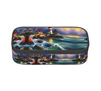 SABFWF Lighthouse Diamond Painting Print Versatile Pencil Case Pouch Grande Capacità Organizzatore Astuccio Ufficio Astuccio Astuccio Astuccio, Nero , Taglia unica, Custodia per chiave
