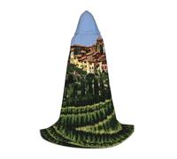 SABFWF Mantello da uomo con cappuccio, stampa italiana-toscana, mantello da mago con cappuccio, perfetto per Halloween e cosplay