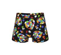 SABFWF Slip da uomo con stampa a forma di cuore per la consapevolezza dell'autismo, boxer versatili, scelta perfetta per la moda da uomo, Nero , L