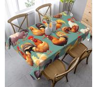 SABFWF Tovaglia rettangolare con stampa di galline di gallo,Tovaglia per il Ringraziamento,Tovaglia decorativa in tessuto