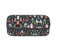 SABFWF Women_S - Astuccio multifunzione con stampa di balletto Schiaccianoci di Natale, perfetto per studenti, professionisti e viaggiatori, Nero , Taglia unica, Astuccio per trucchi