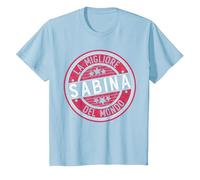 Sabina | La Migliore Sabina del Mondo | Donne e Ragazze Maglietta, Bambini, Celeste, 3 Anni