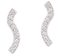 Sabine Getty - Orecchini a perno da donna in oro giallo 18 kt con onda tsavorite verde e Oro bianco, colore: Oro Bianco - Diamanti Bianchi, cod. BM505E