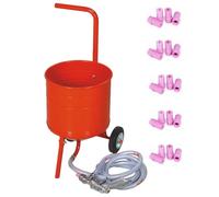 Sablatrice Aerogommante Mobile Su Ruote 31,50L 50LB 23KG + 20 Ugelli