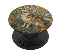 Sable Fawn Chihuahua in un vecchio giardino inglese PopSockets PopGrip Adesivo
