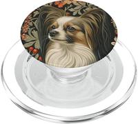 Sable White Papillon Dog Vintage Floreale PopSockets PopGrip per MagSafe