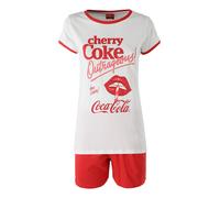 Sabor Cherry-Coke Pigiama corto da donna in cotone con stampe - bianco