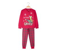 Sabor Grinch pigiama natalizio da bambina con pantaloni a quadri