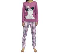 Sabor Hello Spank, Pigiama Donna Due Pezzi, in 100% Caldo Cotone Interlock, Colore Rosa (HFD1794) (IT, Testo, L, Regular, Regular)