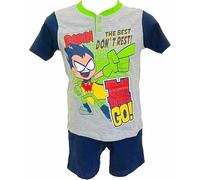 Sabor Pigiama Bambino Estivo Teen Titans Go, Pigiama Bambino in Cotone, Pigiama Bambino Corto Disney Marvel (4520 Grigio Melange, 5 Anni, 5_Years)